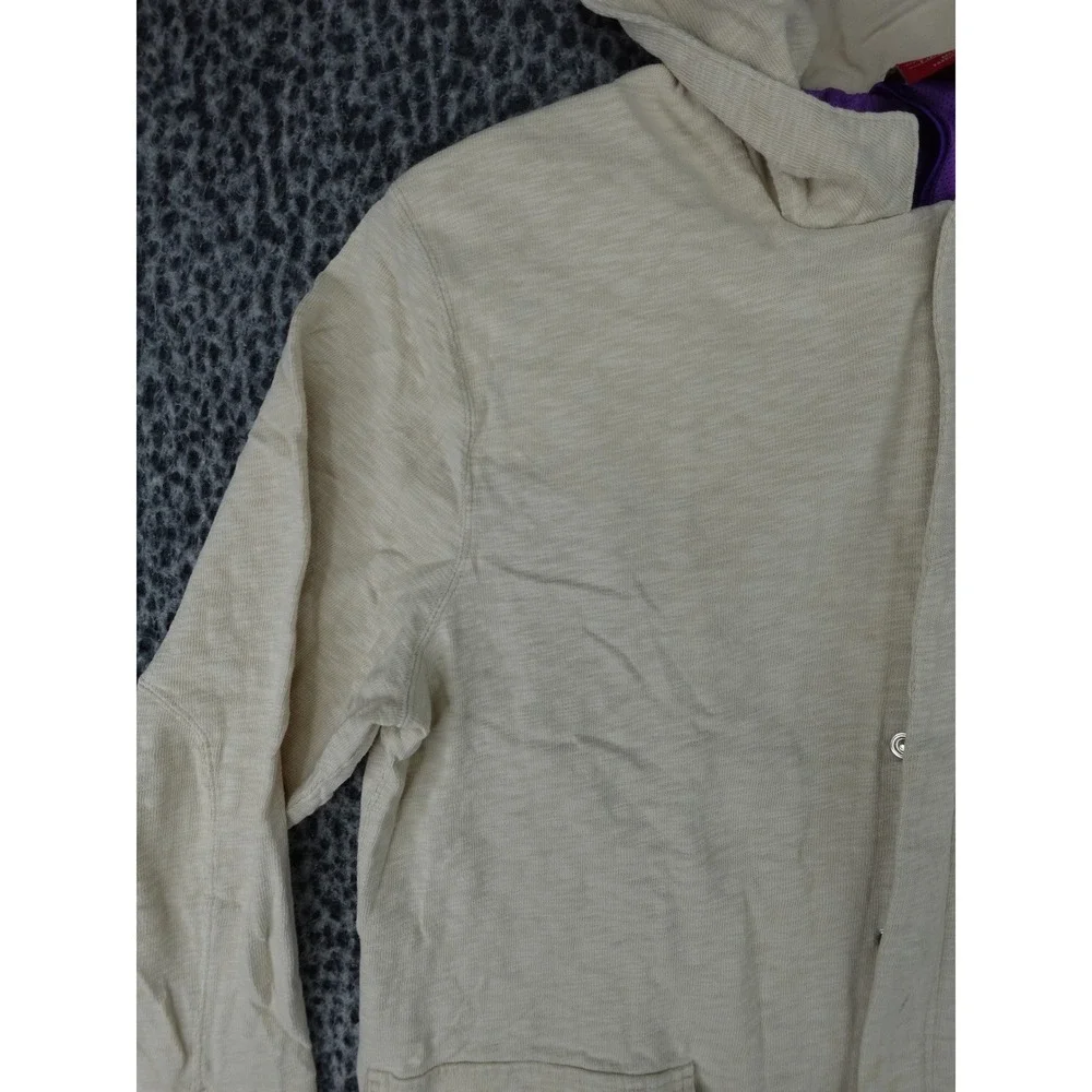 Jordan Hooded Blazer Jacket Mens Medium Cream Purple Zip Cuff Sample